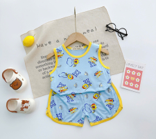 Bộ đồ mùa hè bé trai họa tiết máy bay trực thăng – Dễ thương, thoải mái