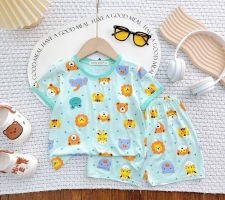 Bộ Quần Áo Bé Trai - Họa Tiết Động Vật Dễ Thương