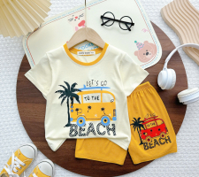 Bộ Đồ Bé Trai Minly Baby – Chủ Đề Biển “Let’s Go to The Beach”, Cotton Mềm Mịn