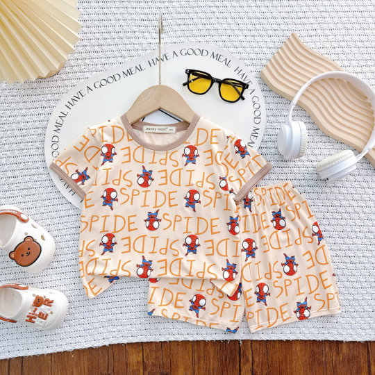 Bộ Quần Áo Bé Trai - Họa Tiết Người Nhện Dễ Thương