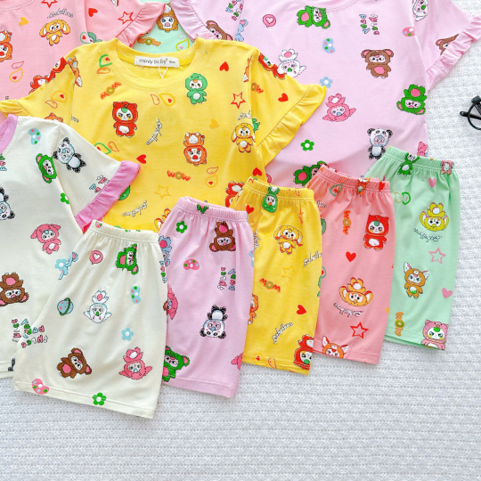 Bộ Đồ Bé Gái BabyThree Màu Hồng – Dễ Thương, Mềm Mịn, Bé Mặc Cực Xinh