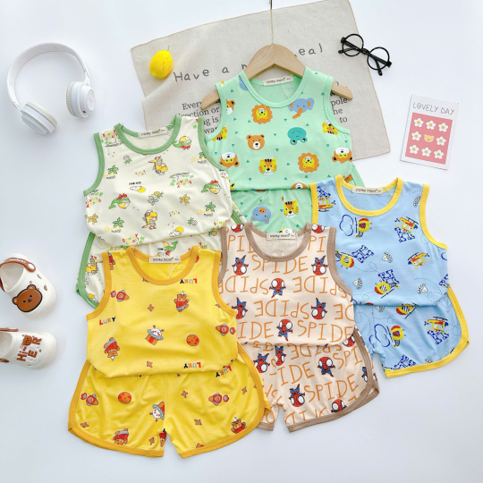 Bộ Đồ Bé Trai Họa Tiết Người Nhện Dễ Thương – Chất Mát, Mềm, Thoáng