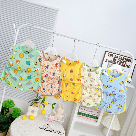 Bộ Đồ Bé Trai Họa Tiết Người Nhện Dễ Thương – Chất Mát, Mềm, Thoáng