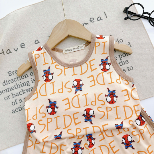 Bộ Đồ Bé Trai Họa Tiết Người Nhện Dễ Thương – Chất Mát, Mềm, Thoáng