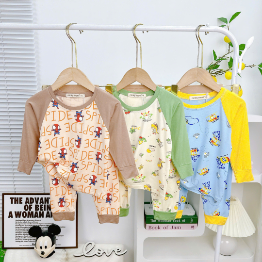 Bộ đồ bé trai họa tiết khủng long – Dễ thương, thoải mái