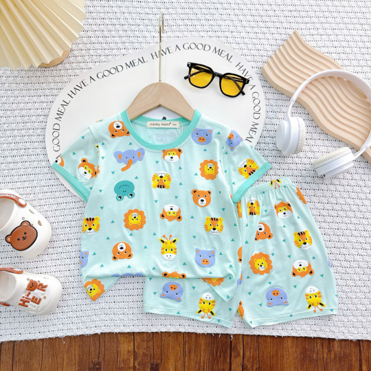 Bộ Quần Áo Bé Trai - Họa Tiết Động Vật Dễ Thương