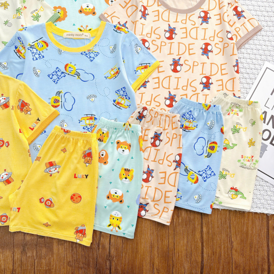 Bộ Quần Áo Bé Trai - Họa Tiết Động Vật Phi Hành Gia Dễ Thương